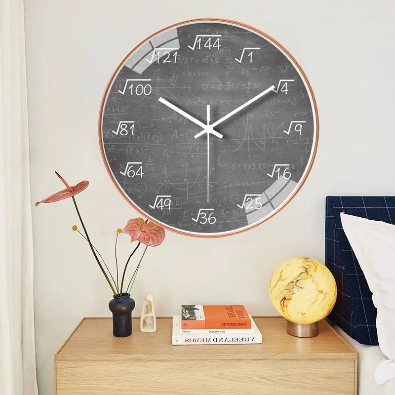 Mathematical Formula Wall Clock Beautiful Quiet Environmental Protection Material Suitable for Study Bedroom Living Room