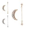 1 Pair Bohemian Style Irregular Moon Star Earrings Women Girls Alloy Stylish Earring Fashion Personality Ear Studs