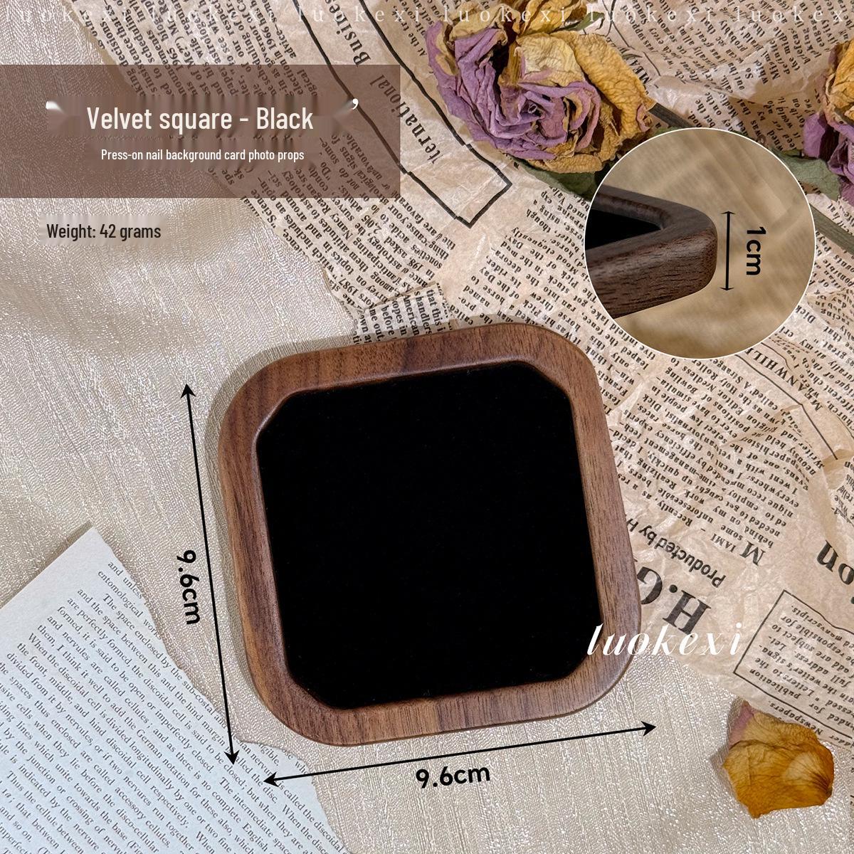 Nail Art Walnut Wood Display Tray: Elegant Desktop Prop for Photography