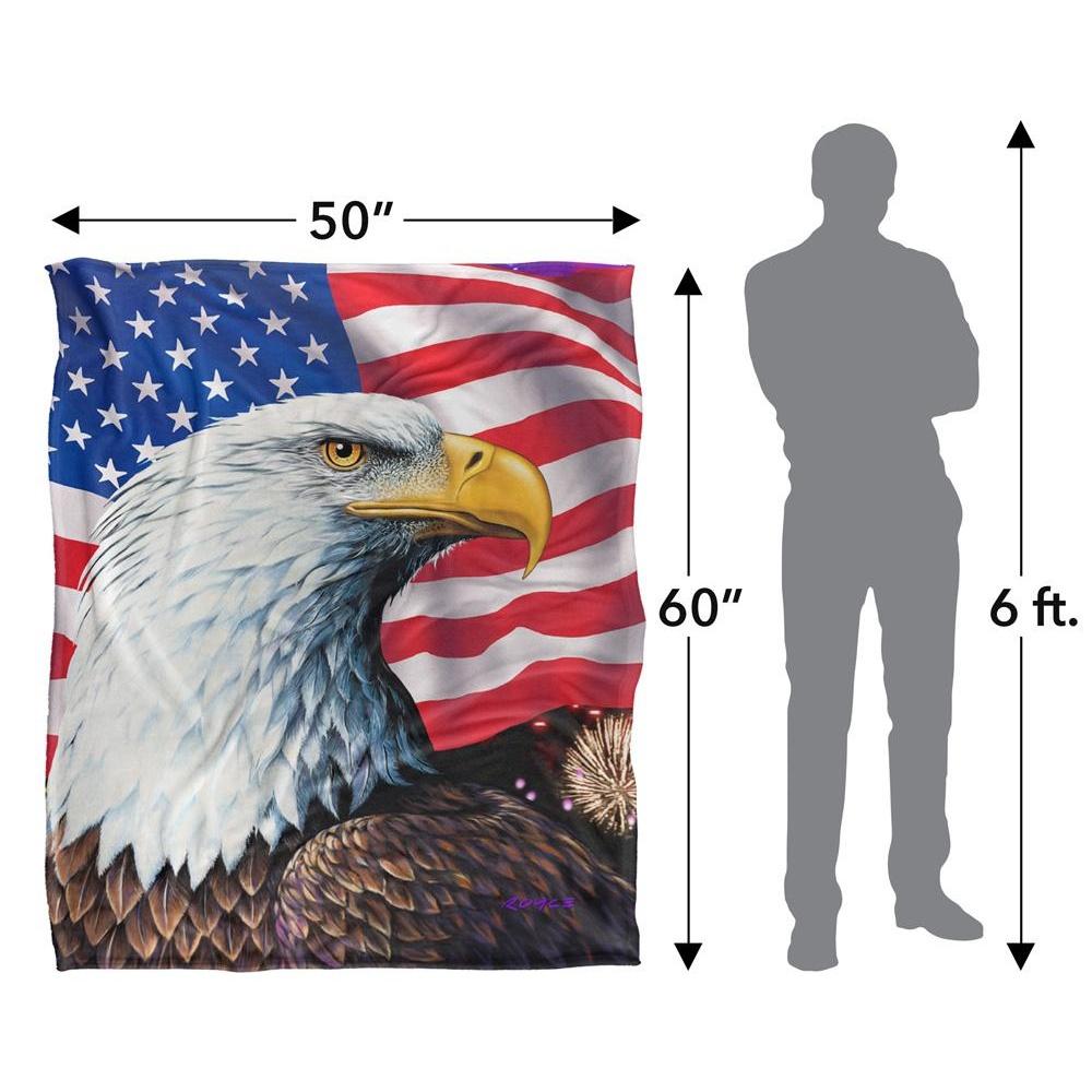 Royce McClure Rockets Red Glare Silky American Flag Supersoft Blanket