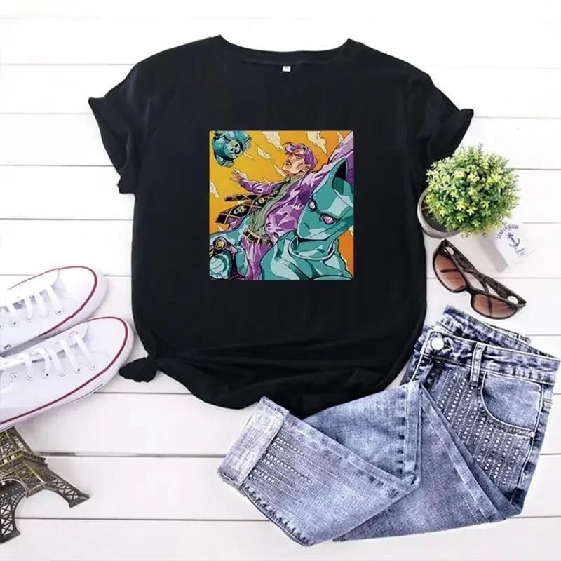 JoJo Bizarre Adventure Anime Print T Shirt Harajuku Women Casual Vintage Streetwear Short Sleeve T Shirt Unisex Graphic T Shirts