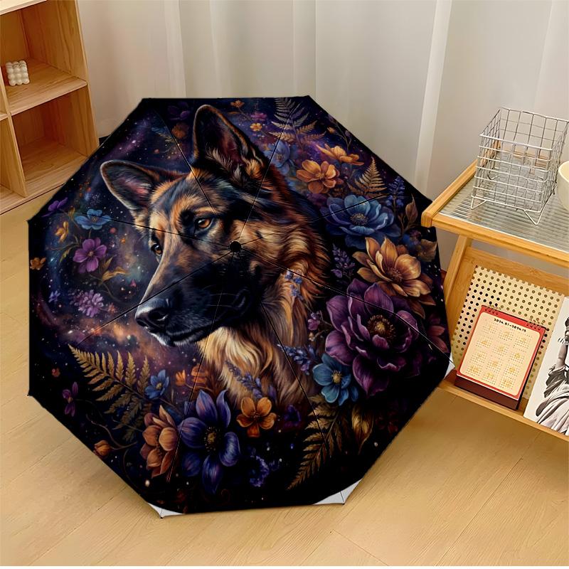 

Geometric Floral Design Theme Automatic Umbrella Compact 8-Rib Design Sturdy Construction Durable Umbrella Stylish Accessory