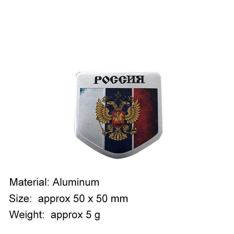 Aluminium Russia National Flag Two Headed Eagle Flag Russian Federation Moscow Car Fender Trunk Rear Decal Emblem Badge Sticker