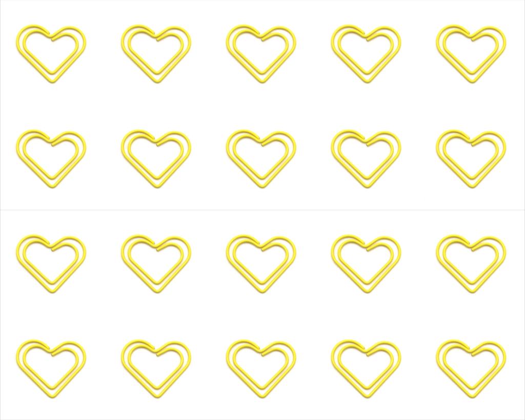20pcs Color Love Paper Clip Metal Heart Shaped Back Needle Cute Special Shaped Office Paper Clip Binding Stationery