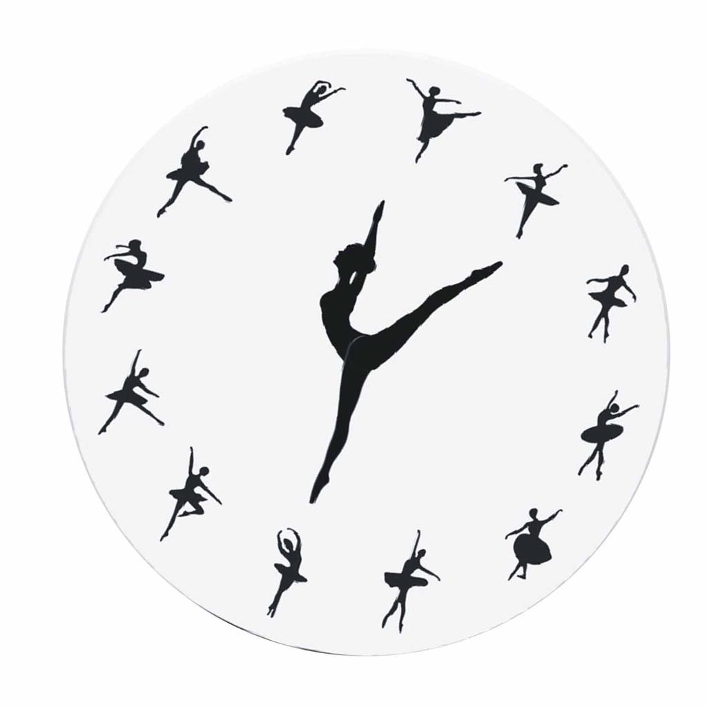 Ballerina Wanduhr Leise Acryl Ballett Tanzen Hängende Dekoration für Zuhause Wohnzimmer Schlafzimmer