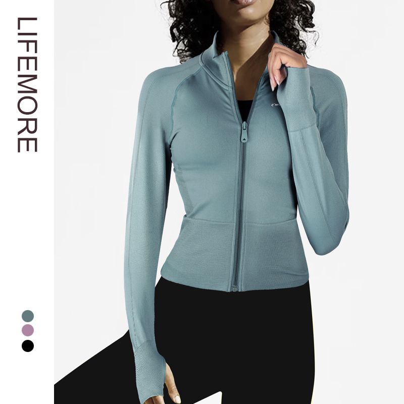 

Clearance Non-Exchangeable Non-Returnable] Fitness Outwear Running Tight Tops Knitting Yoga Outwear Seamless Sports Jacket Women s Spring Finch Lake Green S