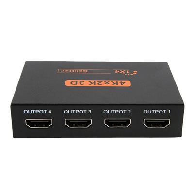 Video Splitter 1 In 4 Out FHD 1080P HDCP Supported Plug and Play Metal Case HD Splitter for Desktop Computer