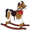 Interactive Rocking Horse Neighs Wagging Tail Cowboy Scarf Beige and White