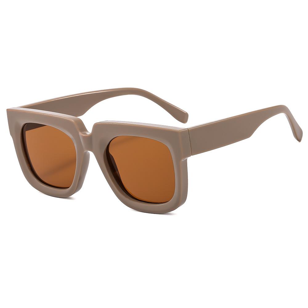 European and American men's and women's large frame trend ins wind sunscreen thick personality running PC sunglasses