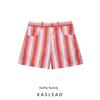 Kaslead New Arrival Women's Clothing Fashion Style Stylish Simple and Versatile Stripes High Waist Shorts 6147115