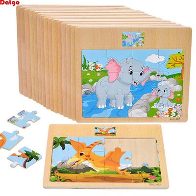 Vânzare Fierbinte 12/9 Buc Puzzle-uri Lemn Copii Bebeluș Lemn Desene Animate Vehicul Animale Învățare Jucării Educative pentru Copii Cadou