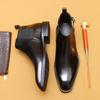 VIP Exklusive Herren Chelsea Boots aus echtem Leder - Retro Spitz zulaufende High-Top Formelle Schuhe für den Winter