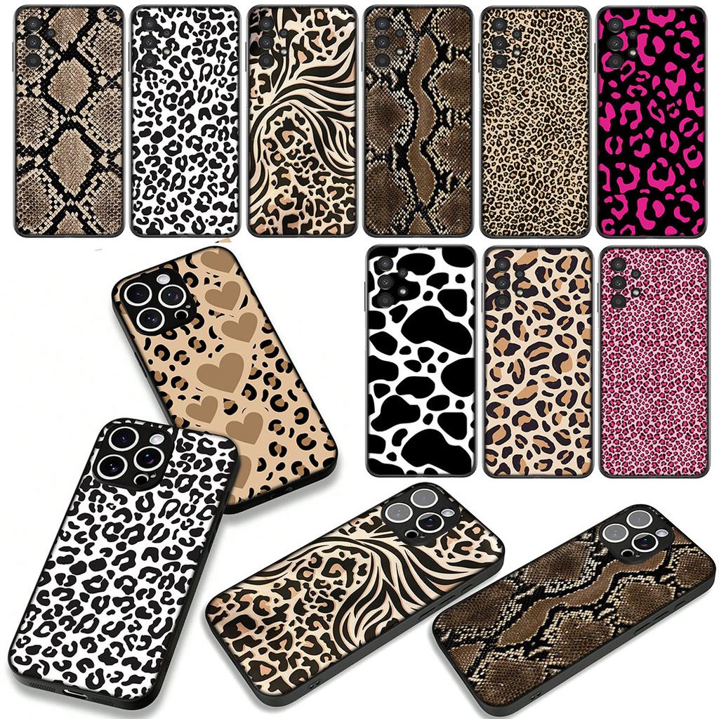 for Xiaomi Redmi 15 A5 9A 9T 10A 10C 9C NFC 15C Note 11 9 10 Pro Plus 8T Phone Cover Case Cow Print Leopard Snake Casing