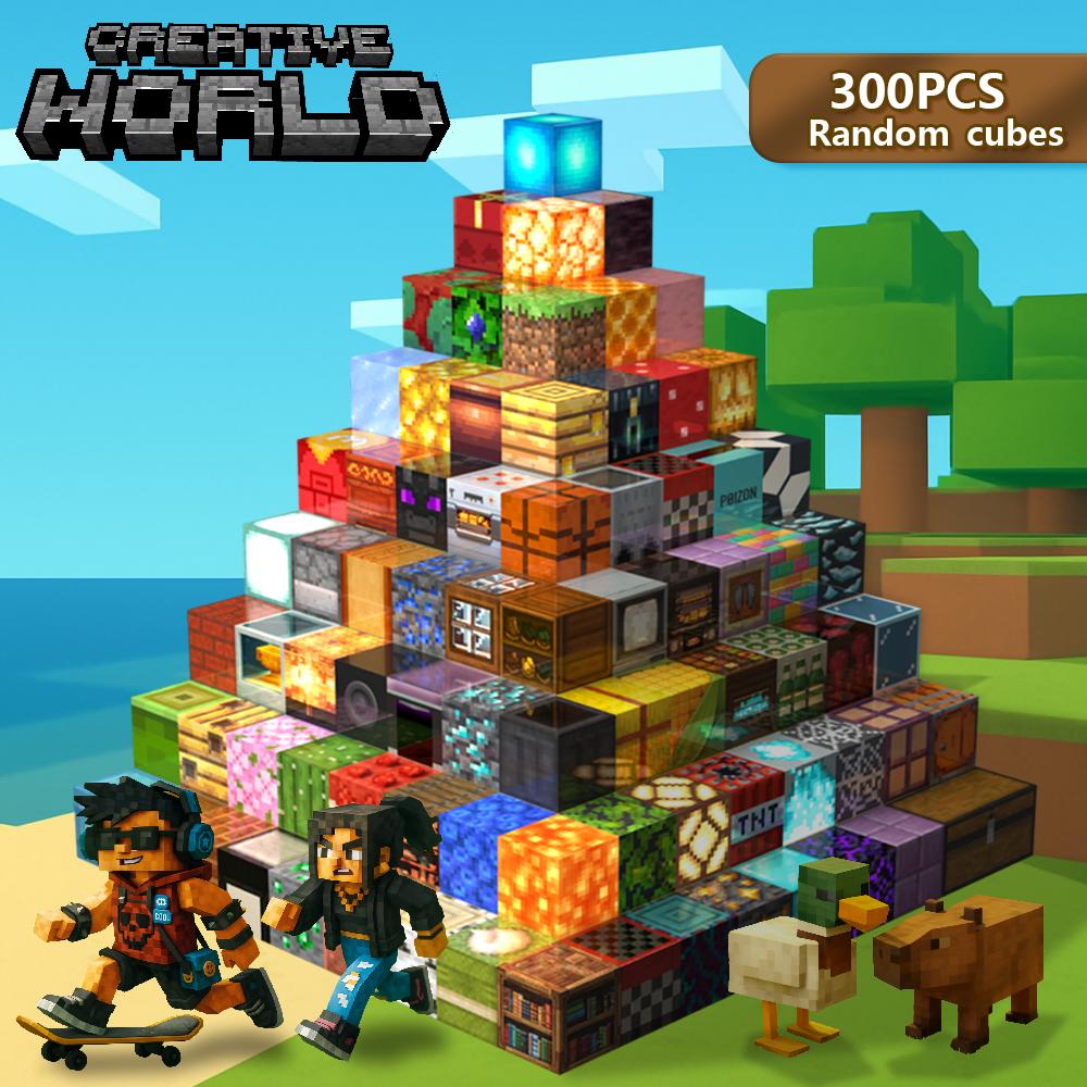 Magnetic Building Blocks Mine World Magnet Cube Sets for Boy Girl Kid Age 3+ DIY Pixel style Model Base plate STEM Toy Baseplate