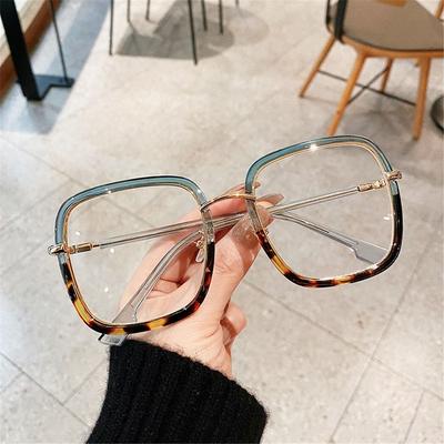 Neue Vintage Große Quadratische Brille Anti-Blaulicht Brillenrahmen Blockiert Blaulicht Übergroße BrillenfassungenDamen