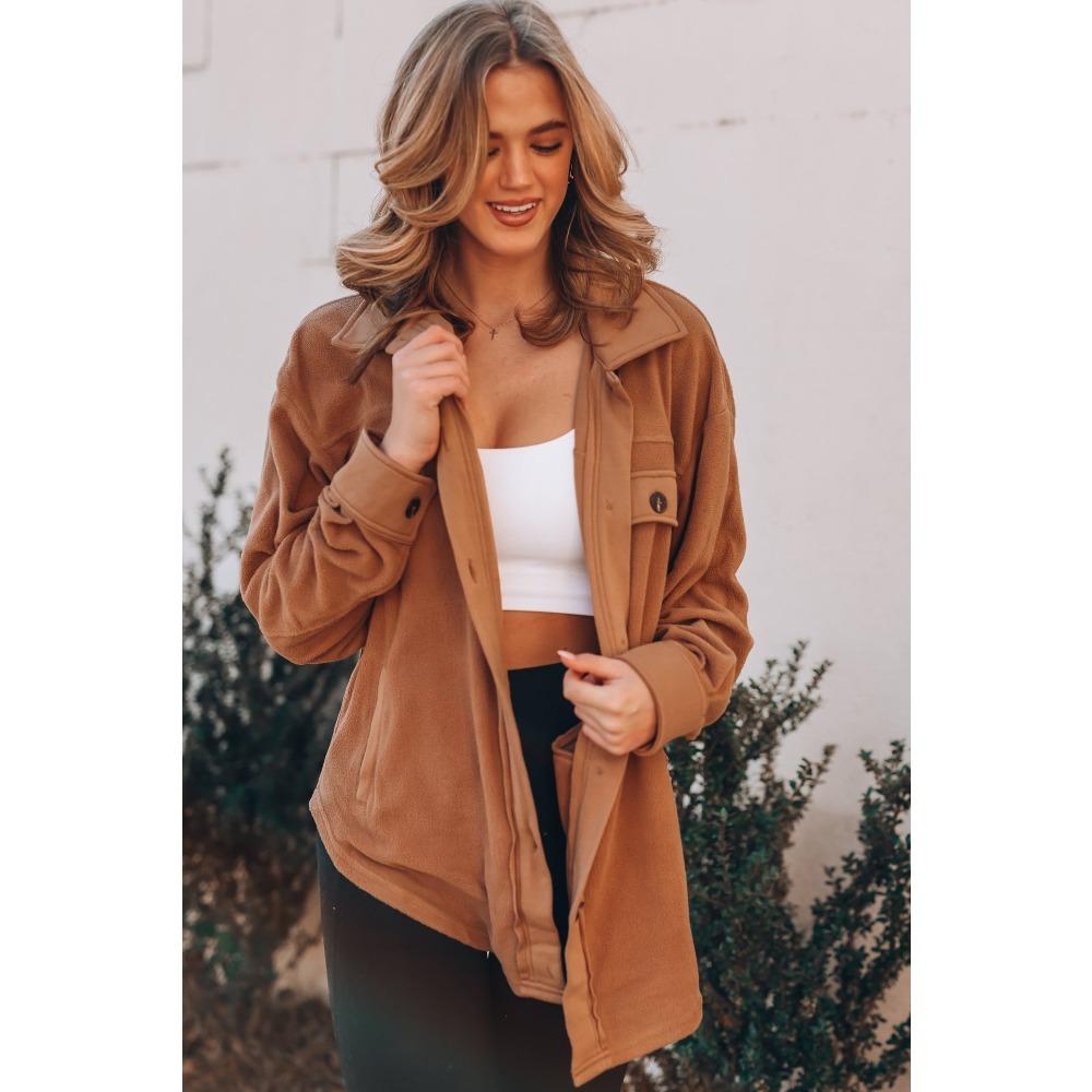 Winter Women's Fashion Long-sleeved Single-breasted Cardigan Fleece Sweater Woolen Jacket