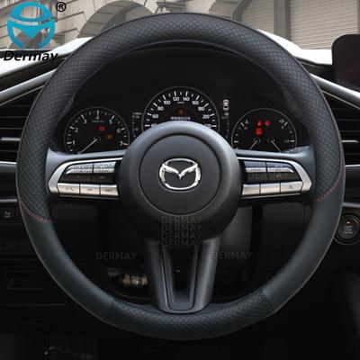 100 % Leder-Sportwagen-Lenkradbezug der Marke DERMAY, hohe Qualität für Mazda 3 bl bj bn 323 Axela 3 Sport Auto