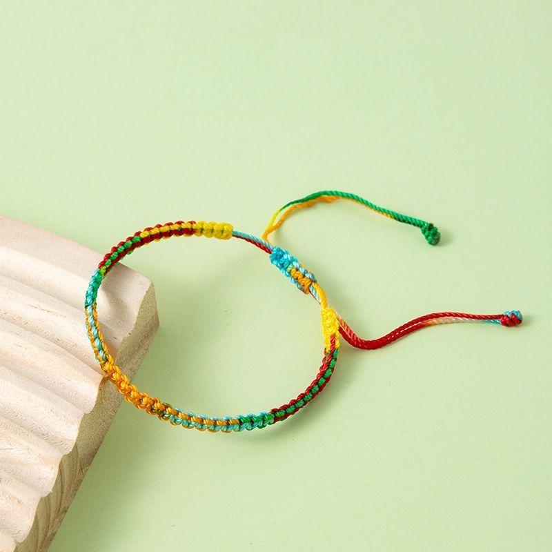 New Arrival Ancient Law Colorful Braided Rope Pull Hand Weaving Bracelet Dragon Boat Festival Adult and Children Safe Finished Product Carrying Strap