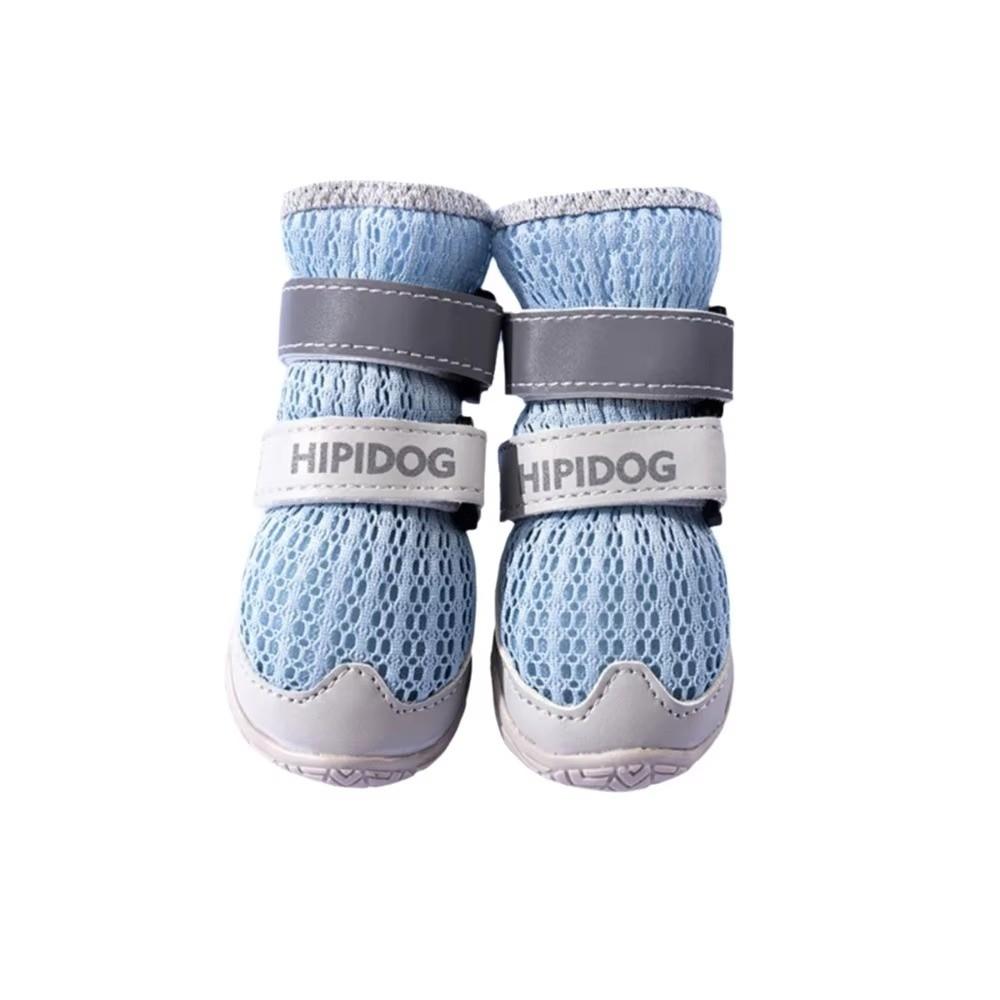 2Pcs Mesh High-top Dog Shoes Non-slip Dog Foot Cover Cute Pet Sandals  Summer 1Code синий