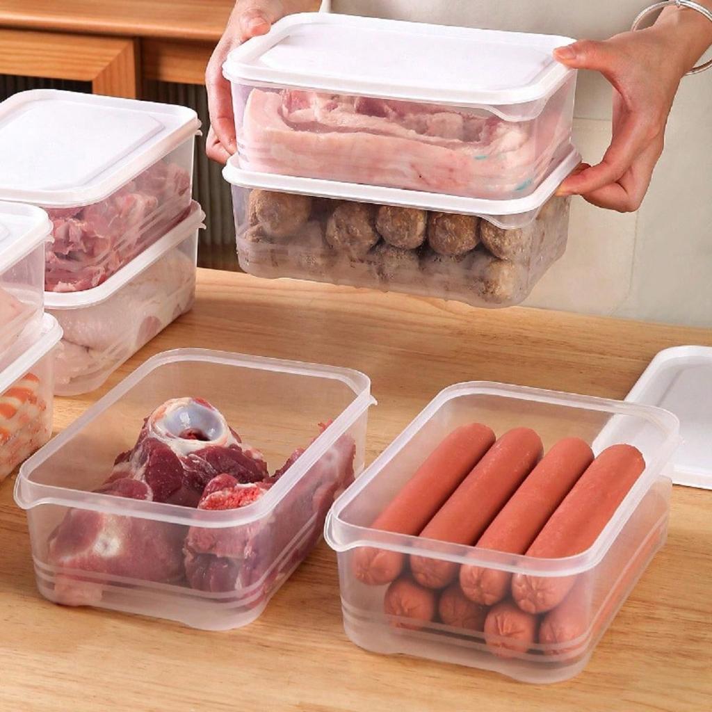 Reusable Sub-Packaging Fresh-Keeping Box Refrigerator Freeze Sorting Box for Meat Fruit Vegetable Kitchen Organizers Accessories