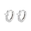 Korean Trend Teenage Earrings Unisex Stainless Steel Simple Small Cross Star Earrings Man Unusual Punk Jewelry