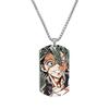 Demon Slayer Kimetsu No Yaiba Tanjiro Nezuko Stainless Steel Color Printed Dog Tag Necklace Anime Cosplay Accessory Gift For