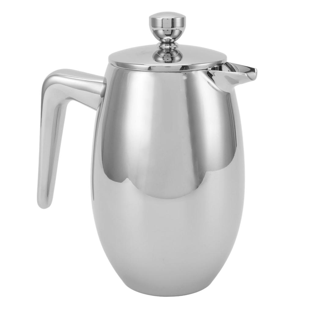French Press 304 Paslanmaz Çelik Çift Katmanlı U Şekilli Ağızlı Ev İçin El Demleme Çaydanlığı