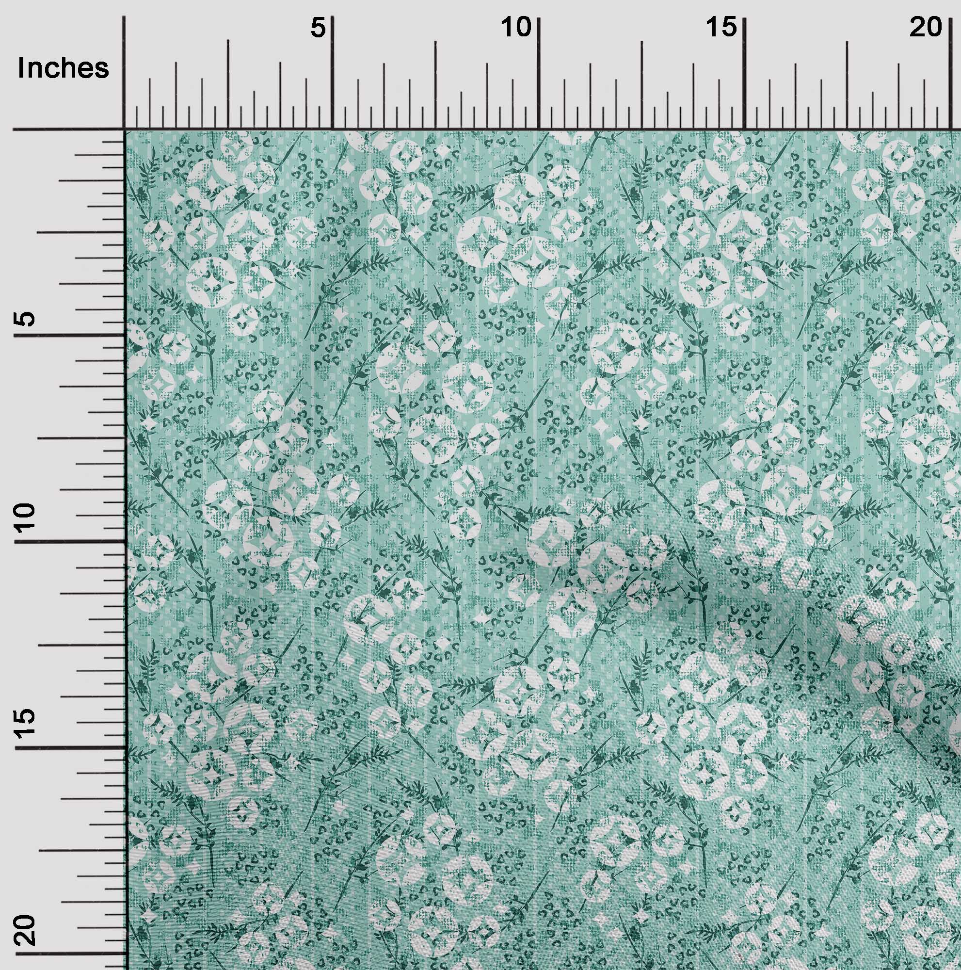 

oneOone Cotton Flex Light Green Fabric Geometric & Floral Texture Diy Clothing Quilting Fabric Print Fabric By Yard 40 Inch 42 Inch Wide - Viscose Chiffon м ята зелений колір