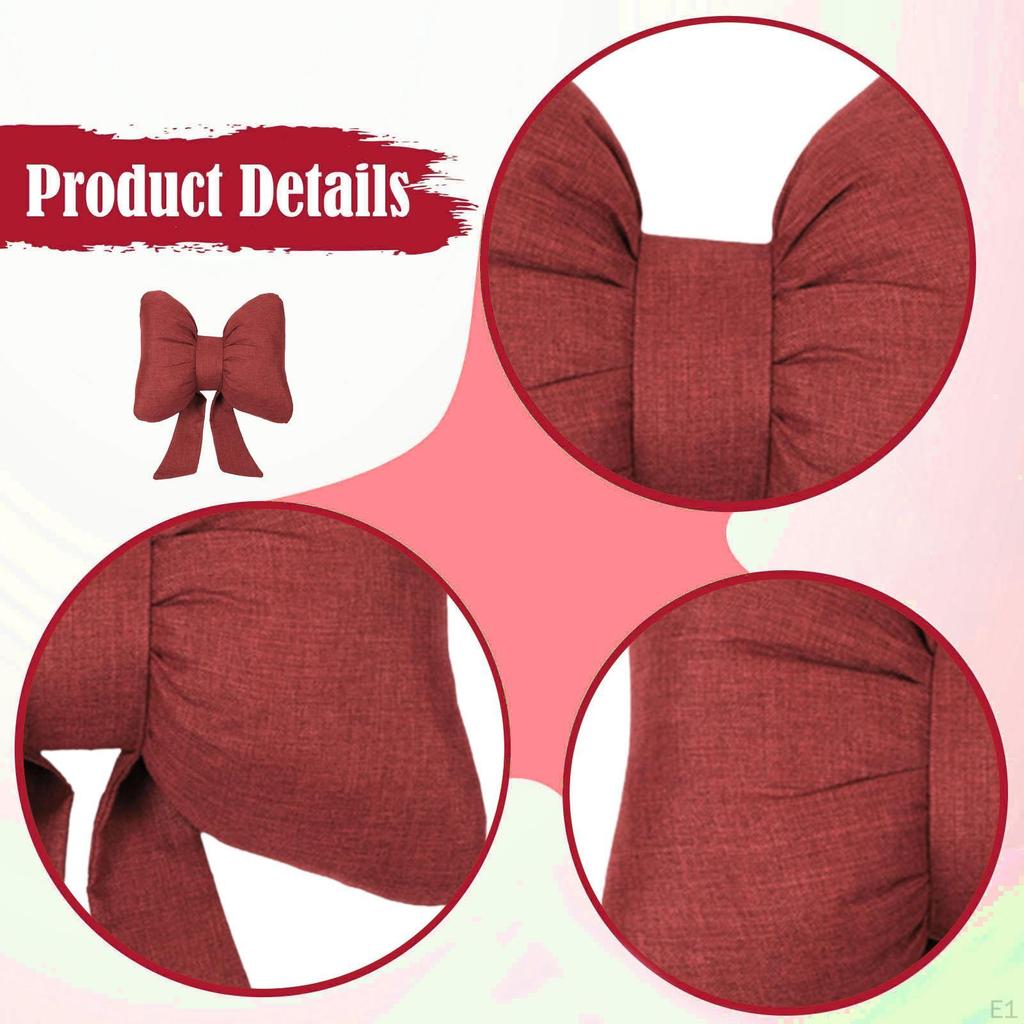 Bow Pillow Back Cushion Sofa Throw for Bedroom Office Holiday