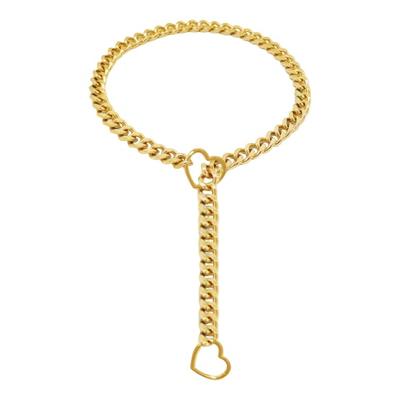 Lady Necklace Heart Pendant Adjustable Gothic Hip Hop Rock Star Singer Neck Jewelry Stainless Steel Club Party Necklace