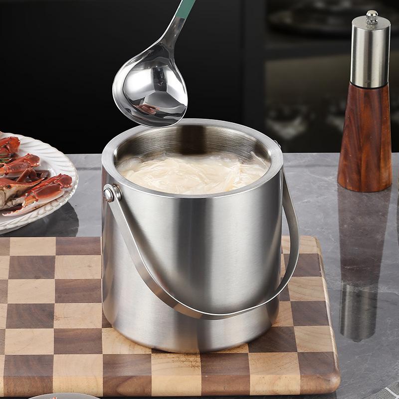 1.6/2/3/4L Stainless Steel Ice Bucket Insulated Ice Bucket With Lid Bar Party Whiskey Beverage Tools Beer Wine Bottle Container