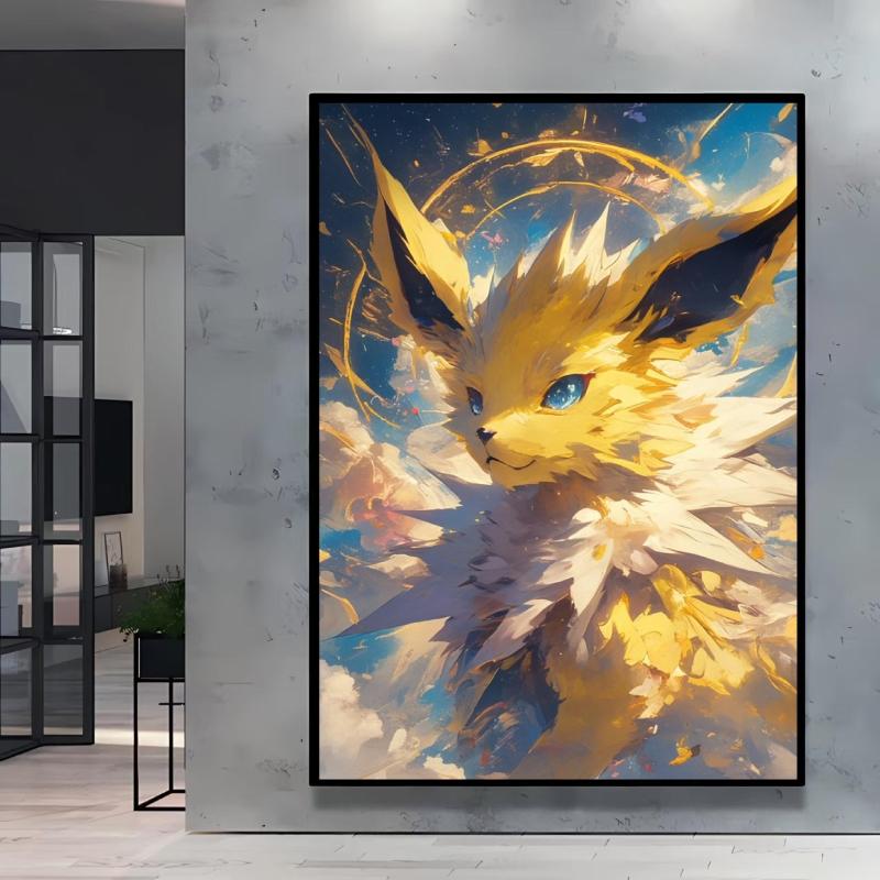 Hot Selling Anime Pokemon Lucario High Quality Retro Canvas Poster HD Printing Home Living Room Decor Holiday Gift Classic