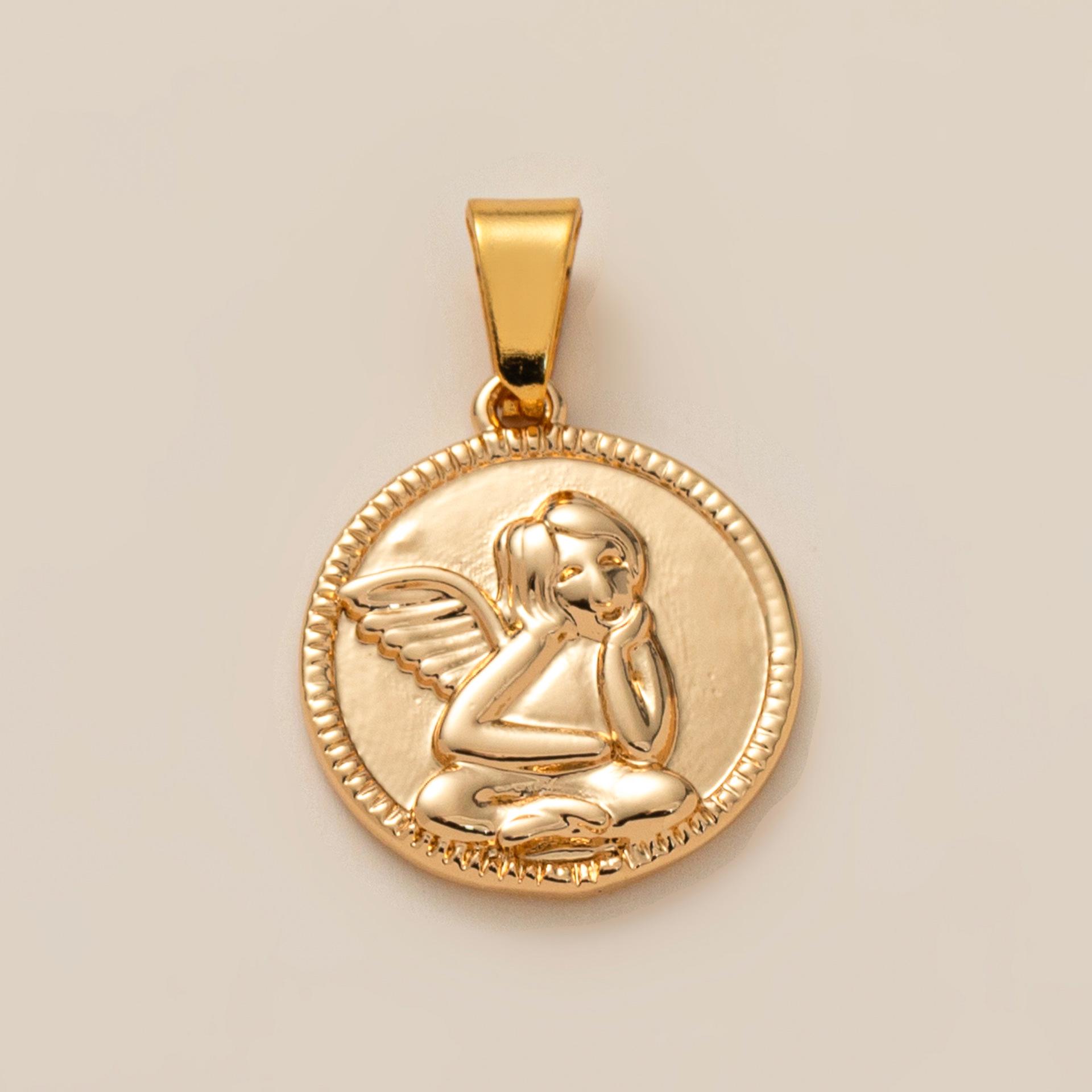 Minimalist Cherry Square & Coconut Tree Necklace - Gold-Plated Clavicle Chain for Women
