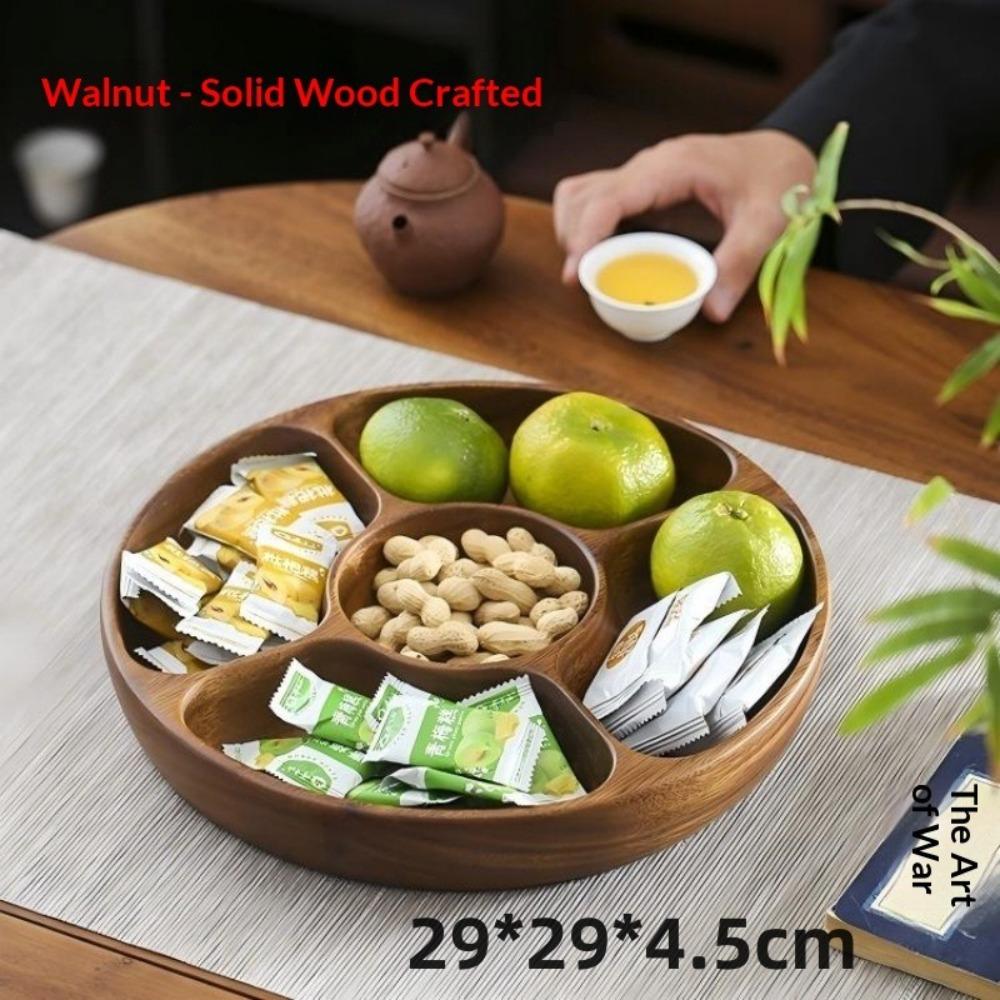 South American Walnut Melon Seeds Plate Japanese Solid Wood Snacks Fruit Dessert Tray Creative Acacia Wood Dessert Plate