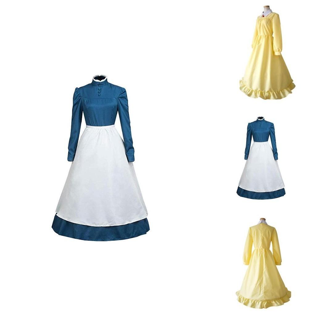 Howl's Moving Castle Sophie Zipper Back Long Sleeve Dress For Cosplay