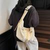 Large capacity nylon cloth bag casual drawstring underarm bag female student class one shoulder oblique span tote bag