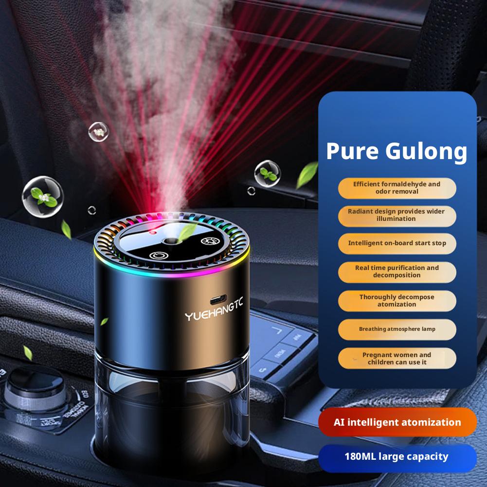 Smart Car Air Freshener 5 Adjustable Modes Electric Aroma Diffuser Auto Essential Oil Purifier Aromatherapy Mist Maker Lights