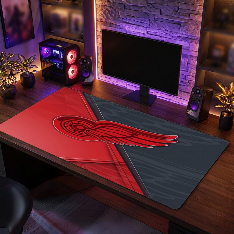 Detroit Red Wings Pattern Mousepad Anti?Slip Rubber Desk Pad For Gaming Working Desktop Decoration