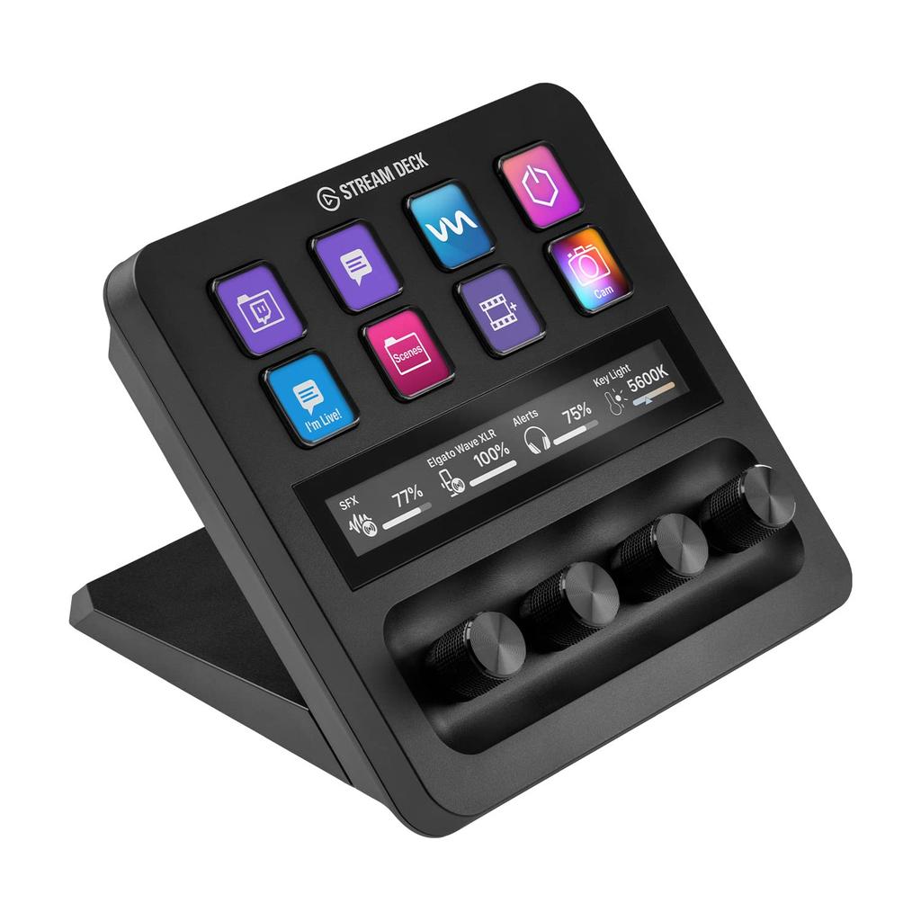 Elgato Stream Deck Audio Live Production and Studio Controller for Content Customizable Touch Strip and Dials and LCD Black +, USB-C Mixer, Creators,