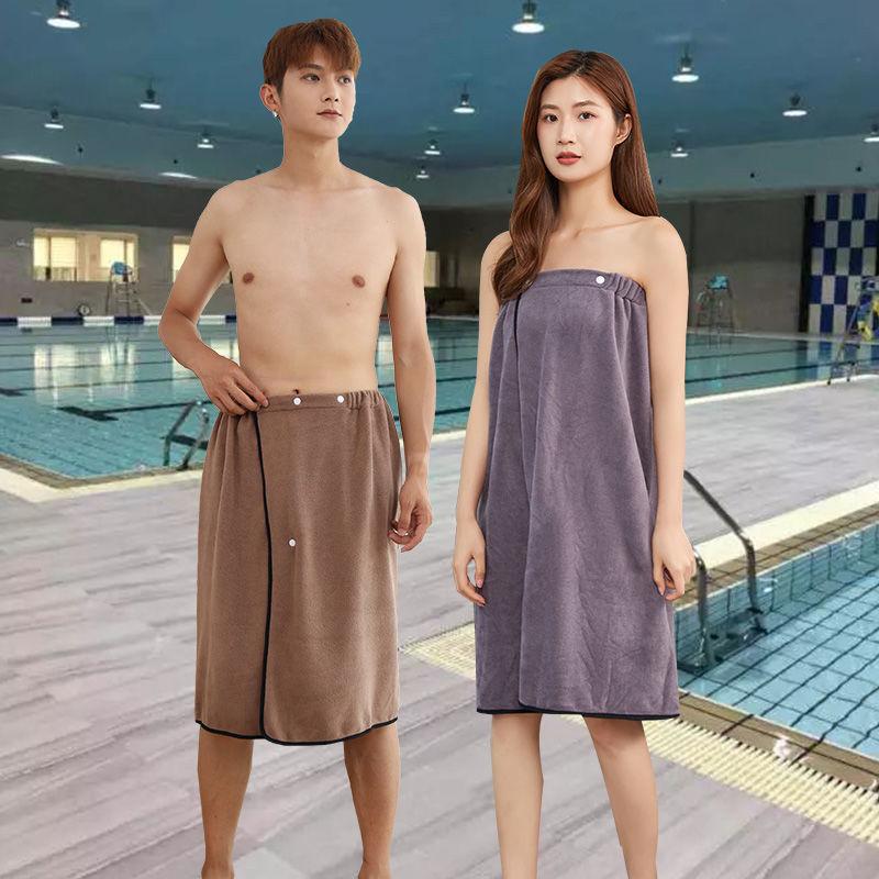 

Банное полотенце парный стиль одна пара 2 шт. мужское и женское можно носить или обернуть банную юбку дома впитывающее не скатывающееся большой размер банный халат Couple s Edition 2pcs