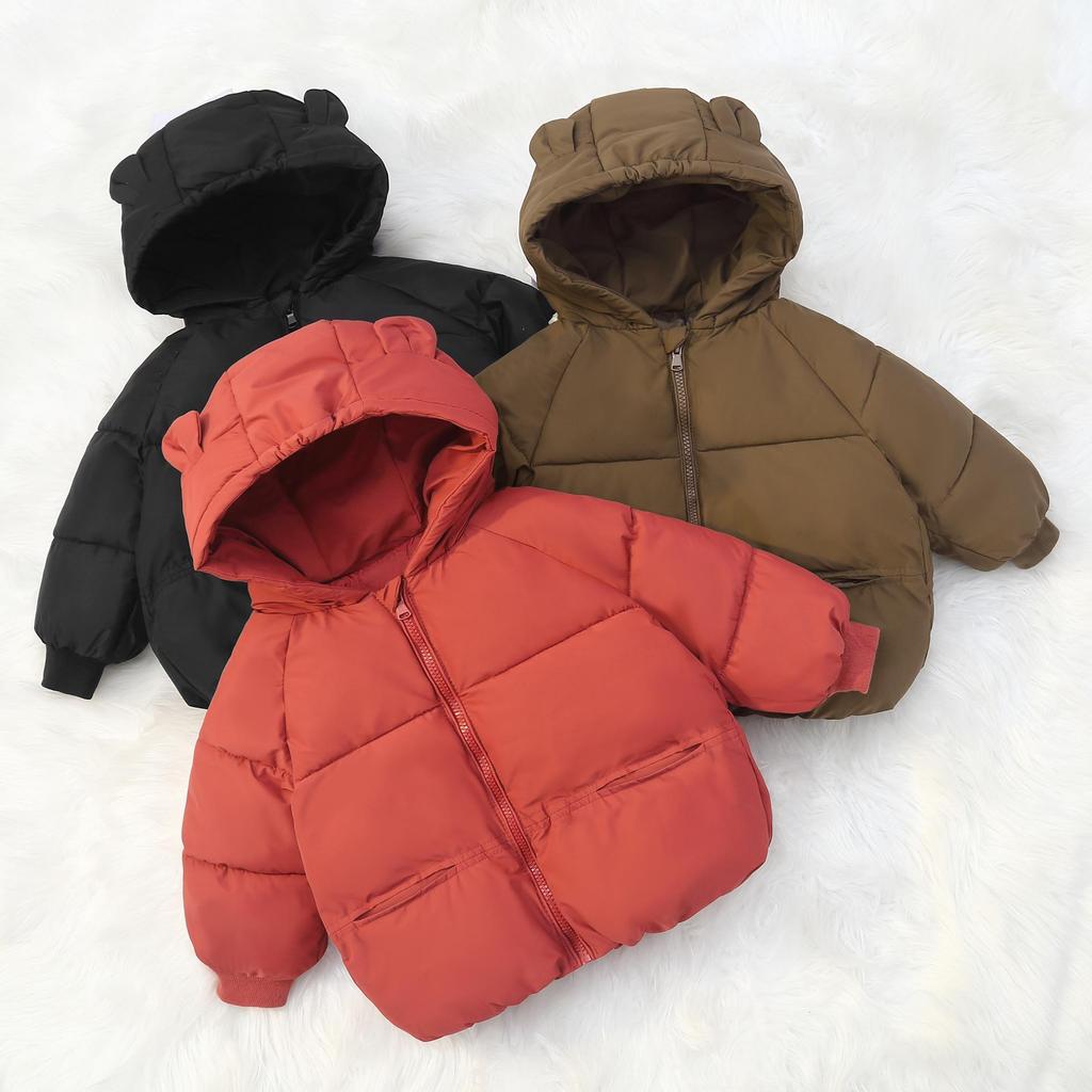 Herbst-Winter Kinder Gepolsterte Baumwolljacke - Kapuzenmantel, Dick, Warm für Jungen & Mädchen