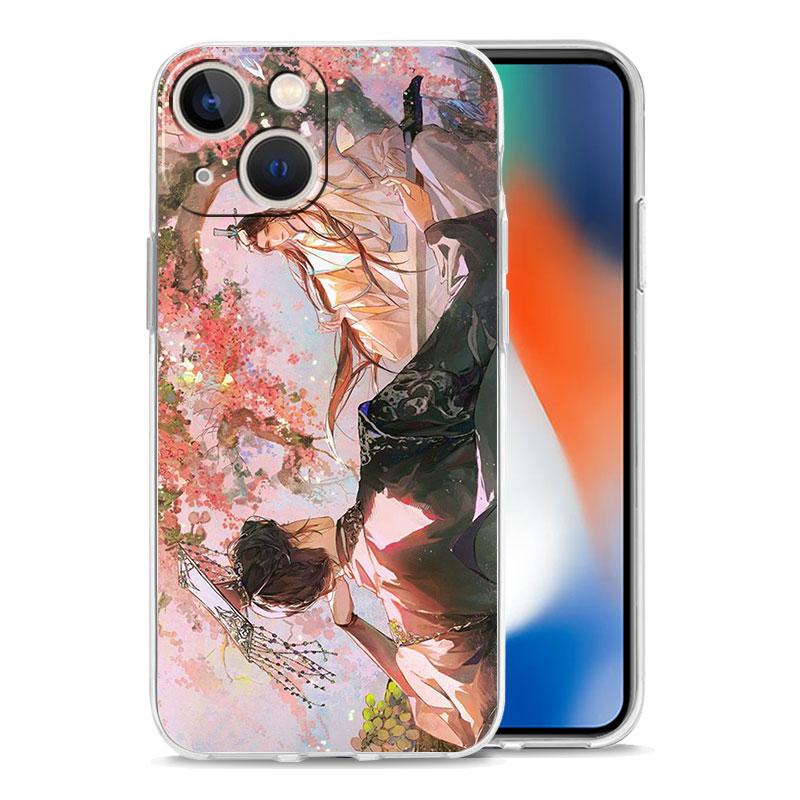 Handyhülle für iPhone 15 14 13 12 Mini 11 Pro Max XS X XR 7 8 Plus Transparente TPU-Hülle Comic Man Erha und sein weißer Katzenmeister