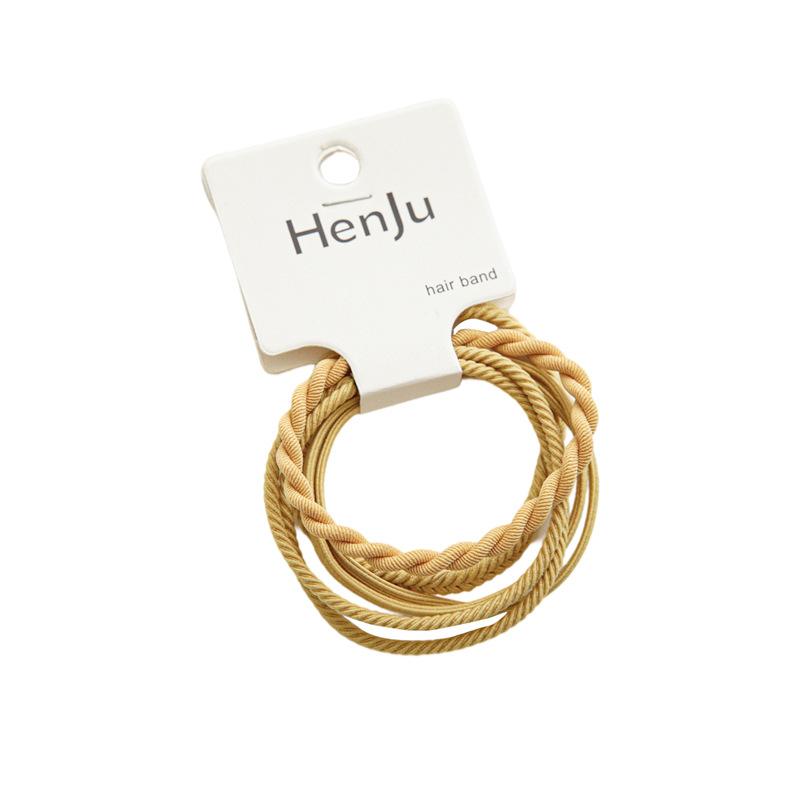 Summer New High-elasticity Durable Simple Braid Hair Elastic Hairband Hairpin Set Headwear