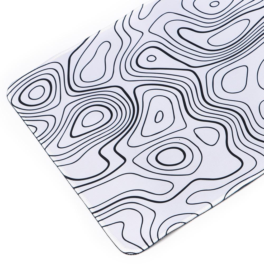 Gaming Non-Slip Line Pattern Mice Mat Mouse Pad White Black Desk Pad