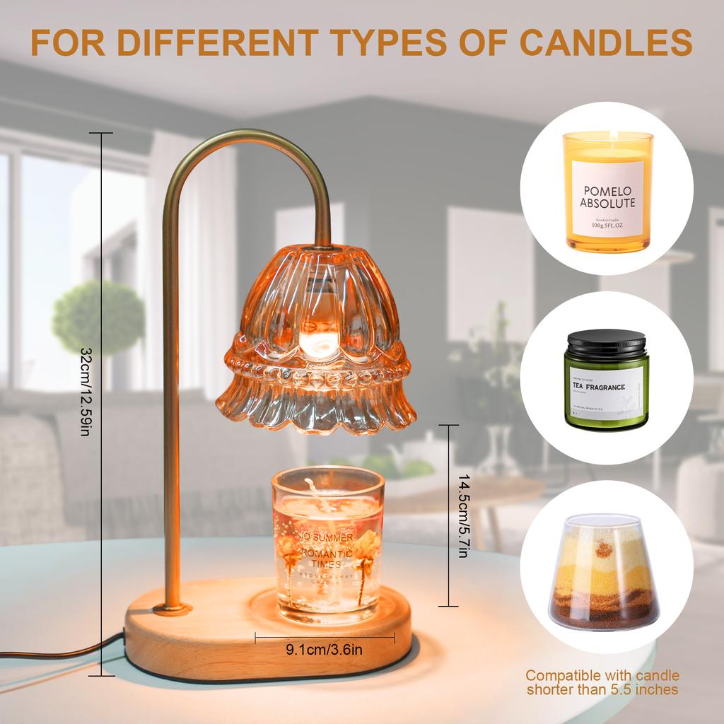 Dimmable Candle Warmer Lamp Scented Candles Wax Melting Lamp Smokeless Candle Essential Oil Melting