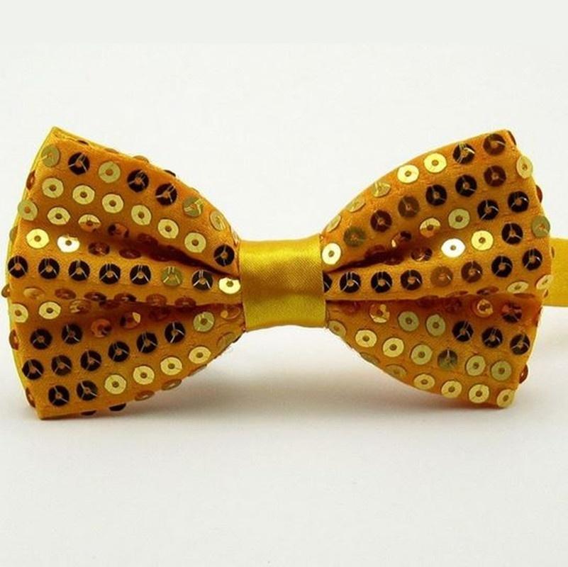 

Унисекс однотонный цветной блестящий галстук-бабочка регулируемый свадебный галстук-бабочка золотой