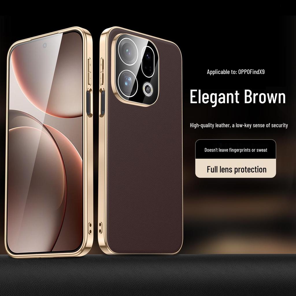 Oppo Find X9 Pro Premium Leather Phone Case - Stylish Protective Cover for Men and Women with Built-in Lens Protection.