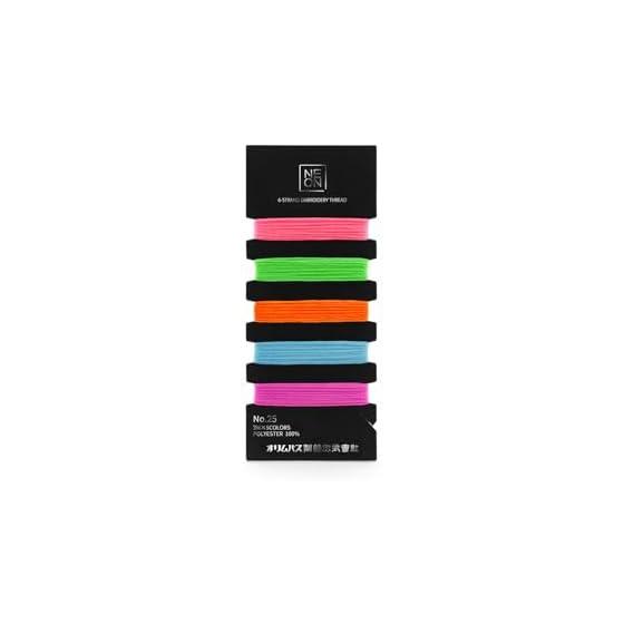 Olympus Thread Embroidery Thread Set NEON No. 25 Embroidery Thread Set (3m each x 5 colors) COL. BUBBLE GUM NE-C4