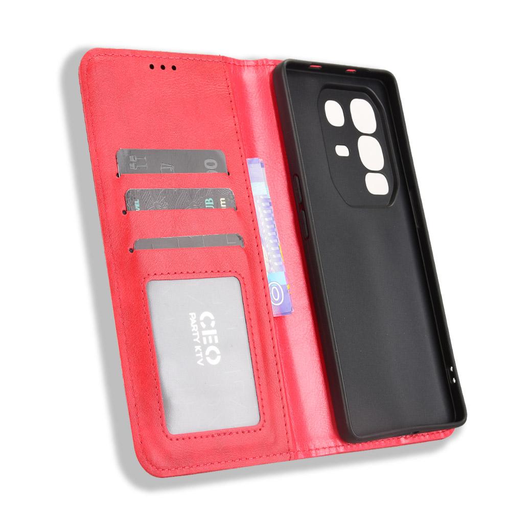 Kožené pouzdro pro Infinix Note 50 Pro+ 5G Peněženka Stojánek Retro Textura Kryt na telefon