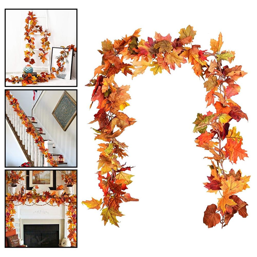 Autumn Leaf Garland Fall Decoration Maple Leaf Vine Indoor And Outdoor Use